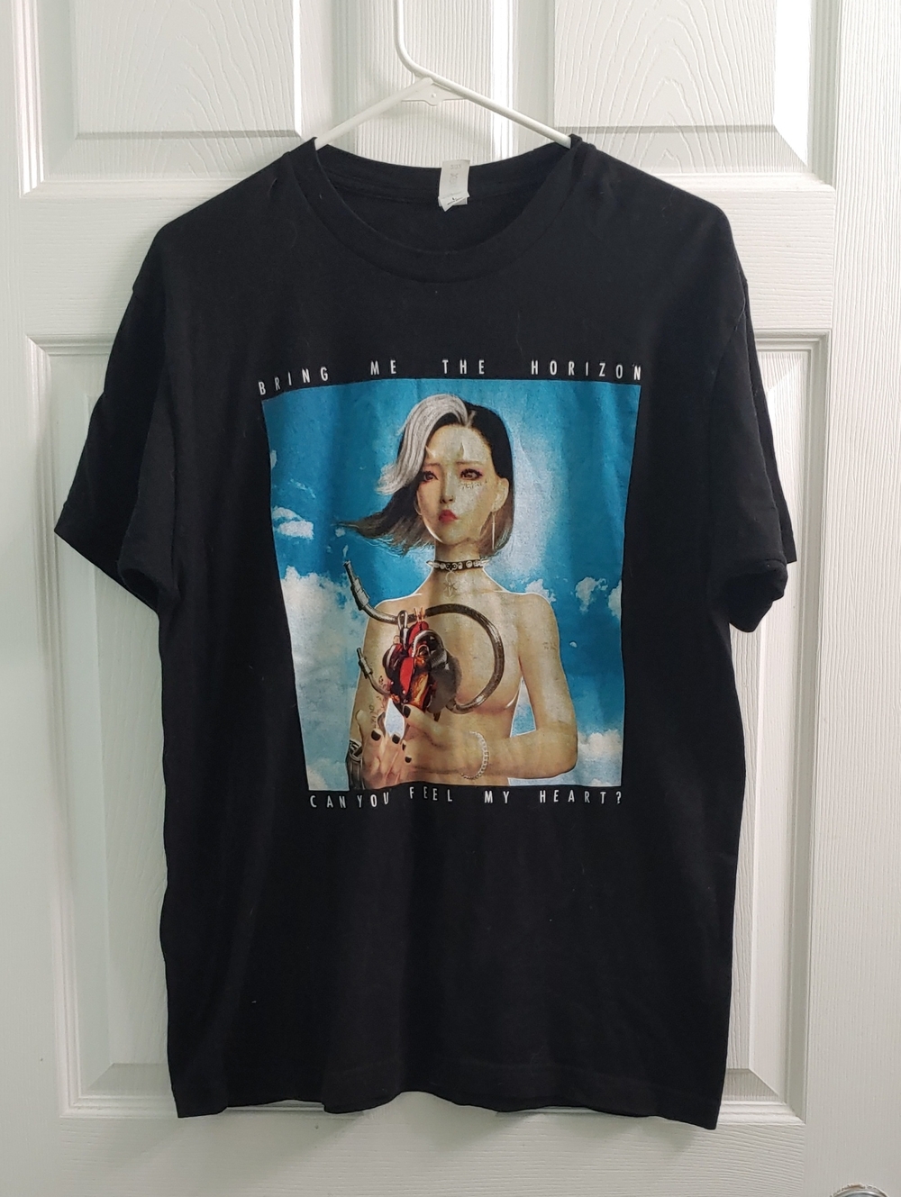 Bring Me The Horizon T Shirt Can You Feel My Heart Black Unisex Tee Size L